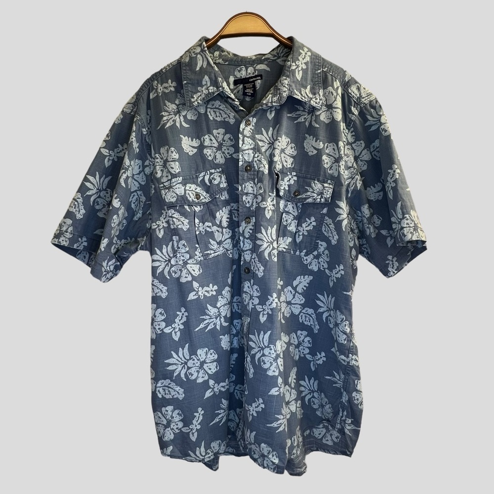 Basic Editions Men’s Shirt XL Blue Short Sleeves